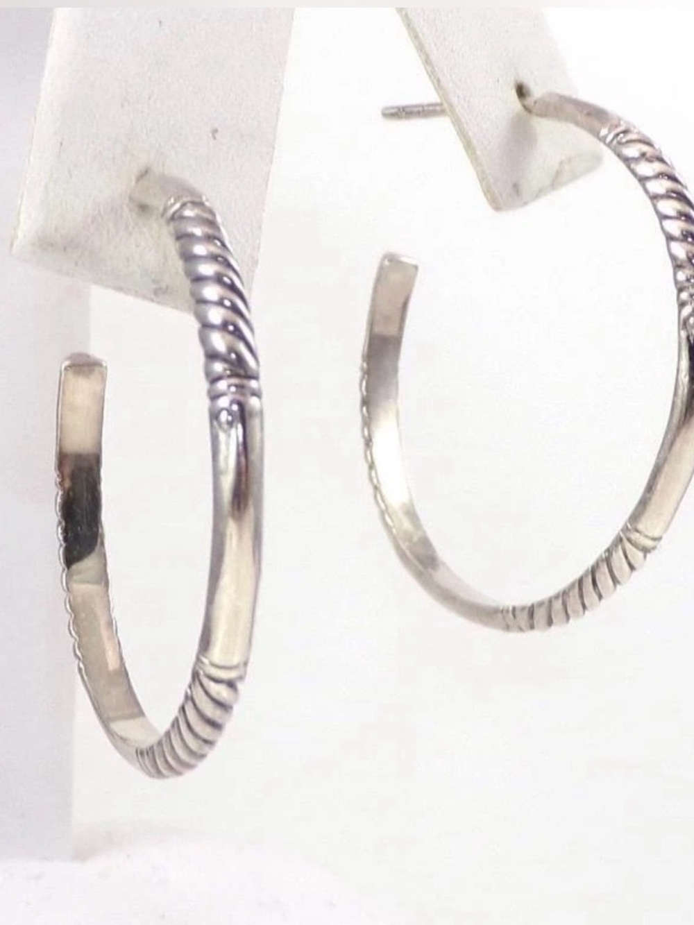 BH Effy Stunning Sterling Silver Smooth Cable 1 1/8" Hoop Earrings
